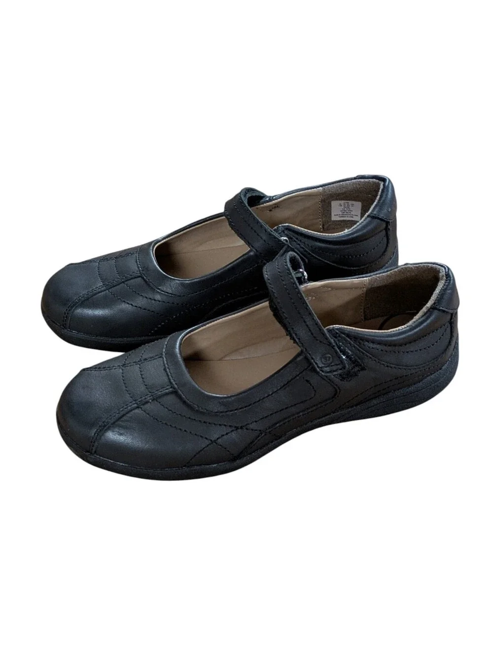 Stride Rite Claire Black Leather Mary Jane Flats Size 3.5